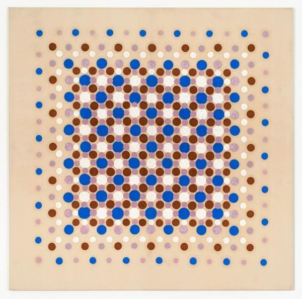 Thomas Downing, Indeterminate Set, 1961, acrylic on canvas, 86 x 86 in.  Allan Stone Projects (booth A113 at Art Miami).