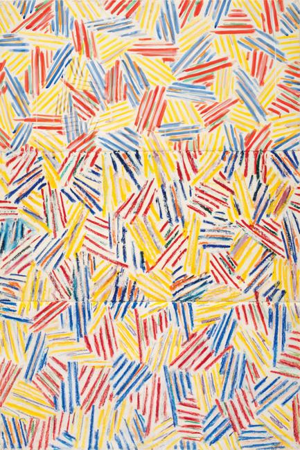 Jasper Johns, American, born 1930.  Corpse, 1974-1975.  Ink, oil stick, pastel, and graphite pencil on paper.  Sheet: 42 ¾ × 28 ½ in.  Bequest of David Whitney