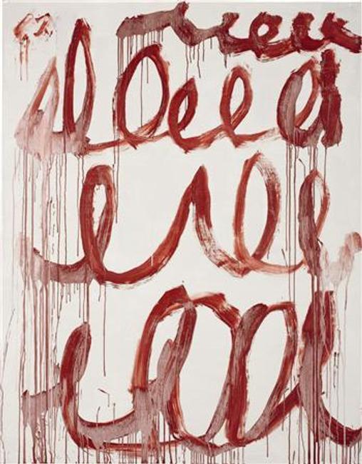 Cy Twombly's Untitled, 2006, sold for $9,042,500 at Phillips de Pury & Company.  