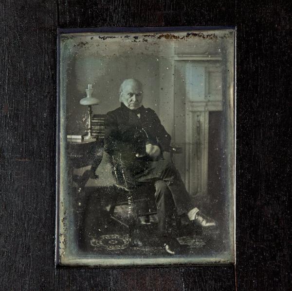 John Quincy Adams photograph, 1843, by Philip Haas.  The National Portrait Gallery purchased the portrait for $360,500 at the Sotheby’s photographs auction held Oct.  5 in New York City.  