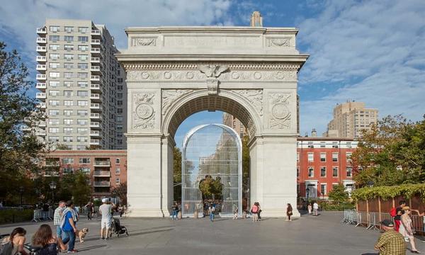 Ai Weiwei’s Good Fences Make Good Neighbors art project in Washington Square Park.  Photograph: JasonWyche