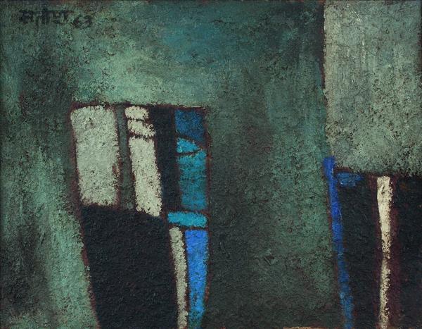 Satish Gujral, Untitled,1963, Encaustic on canvas, 17.2 x 22 in.  Courtesy DAG Modern - India's Rockerfeller Artists