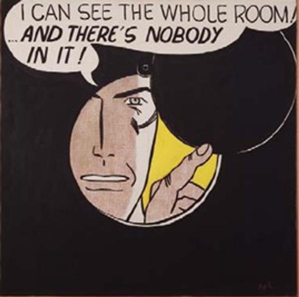 Roy Lichtenstein (1923-1997) I Can See the Whole Room…and There's Nobody in It.  Painted in 1961.  Estimate: $35,000,000- $45,000,000