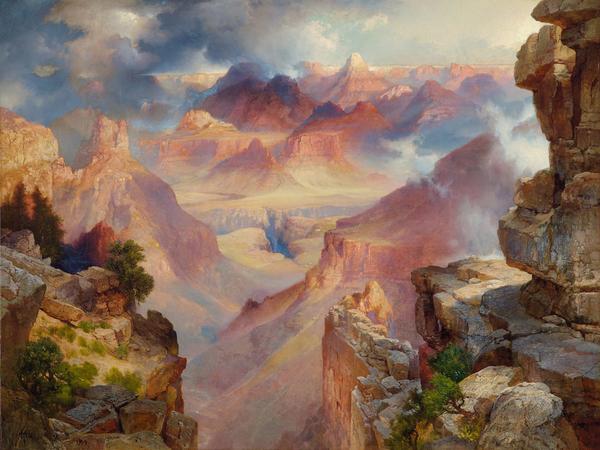 Thomas Moran, Grand Canyon of Arizona at Sunset, 1909, Oil on canvas, 30 x 40 inches, Paul G.  Allen Family Collection