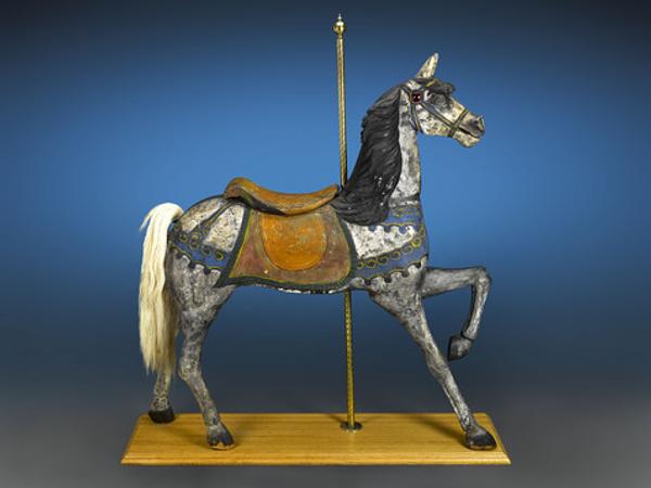 An original, rare carousel horse (measuring more than 5ft tall) designed by Charles W.  Dare.