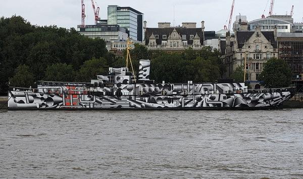 Tobias Rehberger's Dazzle Ship.  London