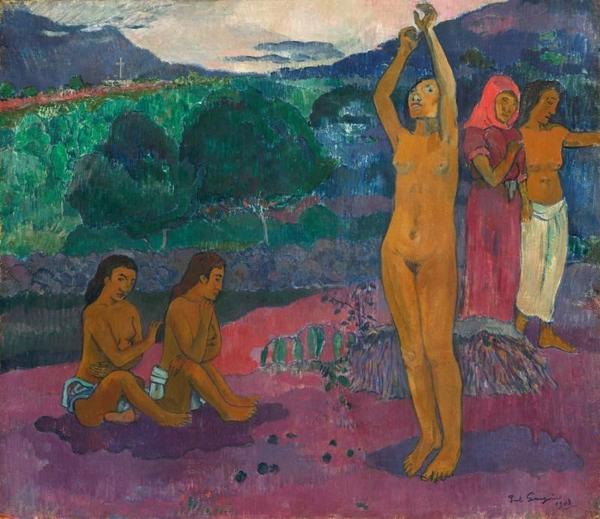 Paul Gauguin (French 1848-1903), The Invocation, 1903.  Oil on canvas.  National Gallery of Art, Washington D.C., gift from the collection of John and Louise Booth in memory of their daughter Winkie, 1976.63.1