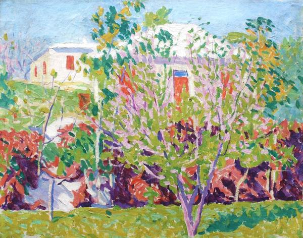 E.  Ambrose Webster, Croton, Bermuda, 1916, oil on canvas, 16 x 20”