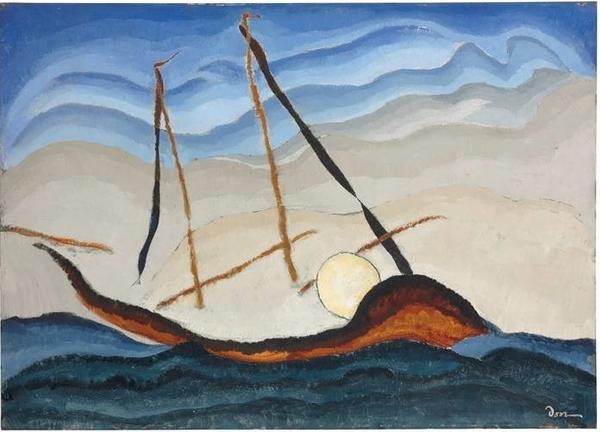 Arthur Dove, Boat Going Through Inlet; c.  1929 