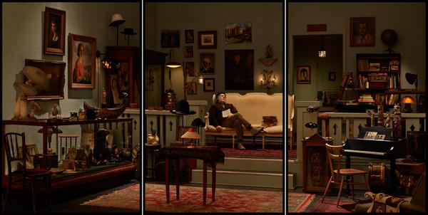 303 Gallery showed a triptych, Antiquarian Sleeping in His Shop, created specifically for The Art Show 2017 by Rodney Graham.