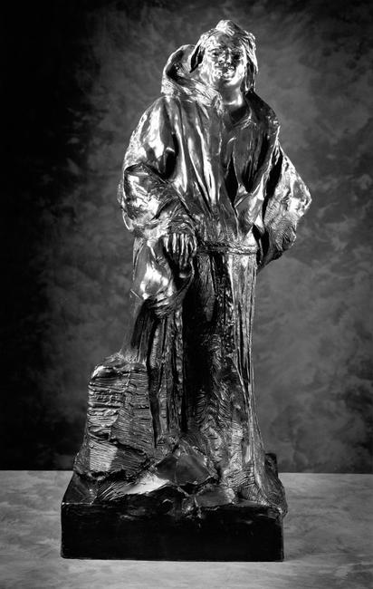 Balzac in Dominican Robe, 1893; cast 1981, Bronze, 41 3/4 x 20 1/8 x 20 inches, Courtesy of the Iris & B.  Gerald Cantor Foundation