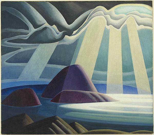 Lawren Harris, Lake Superior, c.  1923.  Oil on canvas.  44 x 49 15/16 in.  (111.8 x 126.9 cm).  The Thomson Collection ©Art Gallery of Ontario ©Family of Lawren S.  Harris.