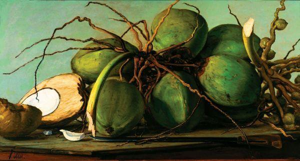 Francisco Oller's Still Life with Coconuts, c.  1893.  Private Collection.