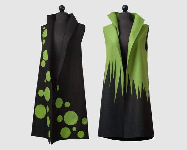 Bern and Trusk vests in merino wool felt by Teresa Maria Widuchn Chicago