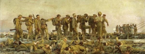 John Singer Sargent, Gassed, 1919.  Oil on canvas, 90 1/2 x 240 inches.