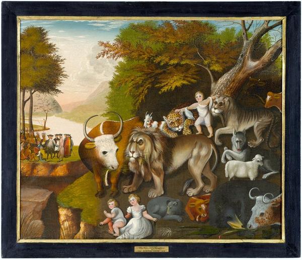 Edward Hicks, The Peaceable Kingdom with the Leopard of Serenity, 1846-48.