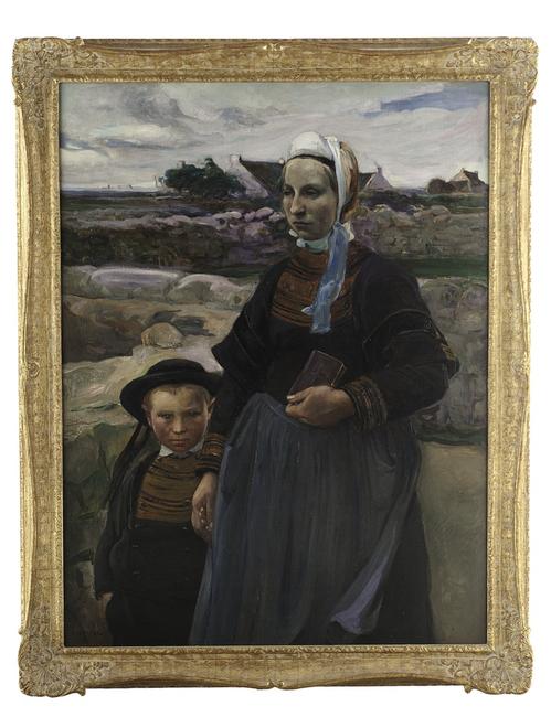 A painting titled “Rentrant de L’eglise Penmarc’h” by Elizabeth Nourse is estimated to bring anywhere between $30,000/50,000.