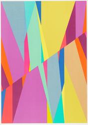 Odili Donald Odita, American, Cut, 2016.  Offset lithograph on white wove paper.  Harvard Art Museums/Fogg Museum, Margaret Fisher Fund, 2018.33.44.  © Odili Donald Odita.  Courtesy of the artist and Jack Shainman Gallery, New York