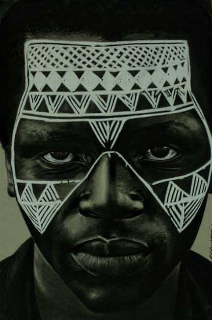 Oluwatobi Adewumi, FIERCE, Charcoal on Paper, 24'' x 18''