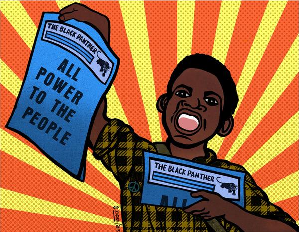 Emory Douglas, Paperboy Remix, 2013.  Courtesy of Emory Douglas Artist Rights Society (ARS), NY.  Photo courtesy of Art Resource, NY.