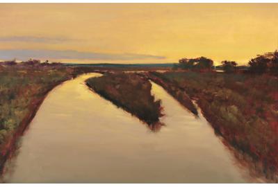 Peter Campbell, "Daybreak at the Rio Grande," Oil on Canvas 16 x 24 in