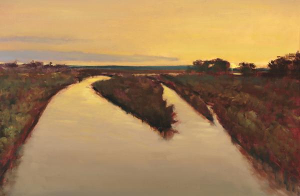 Peter Campbell, "Daybreak at the Rio Grande," Oil on Canvas 16 x 24 in