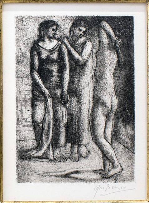 This dry point etching by Pablo Picasso, signed in pencil by the artist, is expected to sell for $20,000-$30,000.