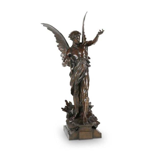 Patinated bronze sculpture by Emile Louis Picault (French, 1860-1915), used as the mascot for the 1906 Ten-Mile Corinthian Automobile Championship in Florida (est.  CA$15,000-$20,000).