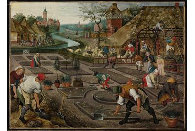 Pieter Brueghel the Younger (1564 – 1637/8), “Spring.” Oil on panel, 16 1/2 by 22 1/2 in.; 41.9 by 57.2 cm.  