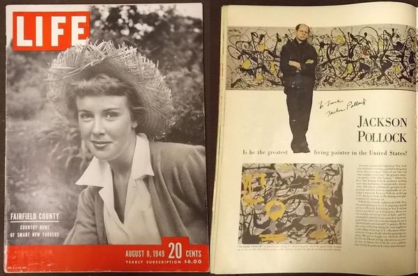 This copy of LIFE Magazine from 1949, signed by the artist Jackson Pollock, will be sold at auction October 24th.