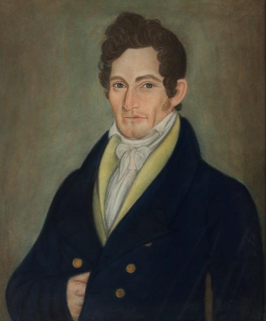 Robert Field Stockton (1795-1866), c.  1821.  Micah Williams (1782-1837).  Pastel on paper.  