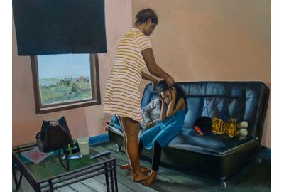 Raelis R Vasquez, En Las Mañanas, Oil on Canvas, 36'' x 48''