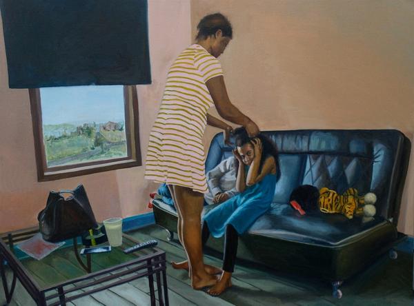 Raelis R Vasquez, En Las Mañanas, Oil on Canvas, 36'' x 48''