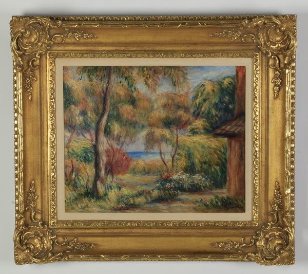 Original painting by French artist Pierre Auguste Renoir (1841-1919), titled Paysage de Cagnes.