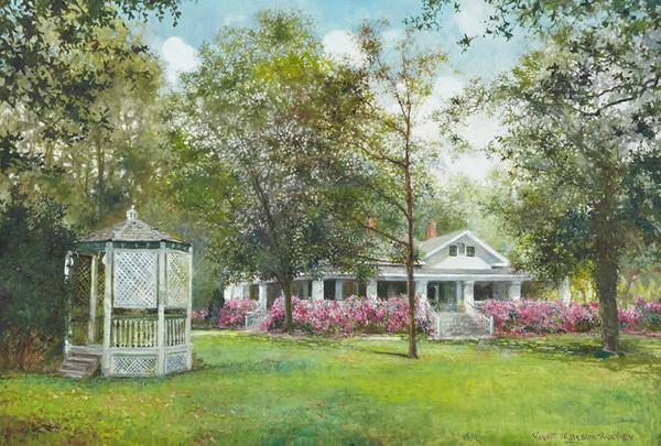 This oil on canvas rendering of the Robert Penn Warren House in New Orleans, by the noted regional artist Robert Rucker, will be sold at auction Sept.  11-13 in New Orleans, La.