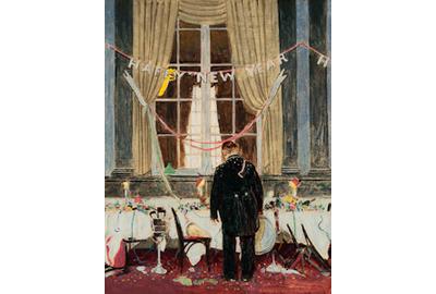 Norman Rockwell (1894-1978), Happy New Year, c.  1945, 13 5/8 by 10 1/2 inches, oil on board