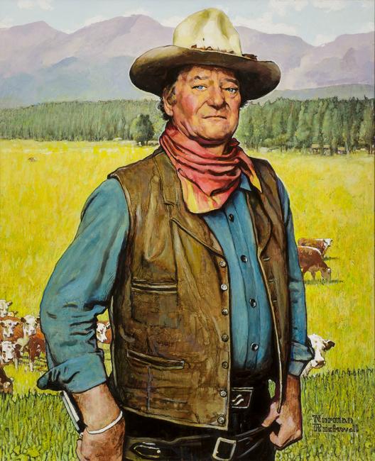 Norman Rockwell (1894-1978), John Wayne, oil on canvas, 38 x 31, Estimate: $1,000,000-$1,500,000, Sold: $1,496,000