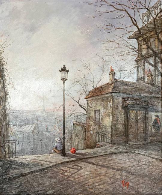 Rody, Morning in Montmartre, Oil on Canvas, 18''x 15''