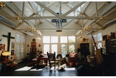 Interior view of Roger Brown's La Conchita, California home of which the contents will be sold at Leslie Hindman Auctioneers November 15, 2018