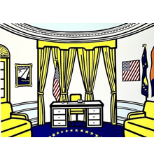 Screen-print in colors by Roy Lichtenstein (American, 1923-1997), titled The Oval Office, a politically-themed work, especially meaningful in today’s trying times (est.  $30,000-$50,000).