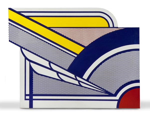 This porcelain enamel on steel artwork by Roy Lichtenstein (Am., 1923-1997), is expected to fetch $100,000-$150,000.  It is one of four works by Lichtenstein in the auction.