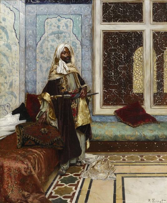 Rudolf Ernst (Austrian, 1854-1932), The Palace Guard (Awaiting an audience), oil on panel (estimate: $200,000-300,000)