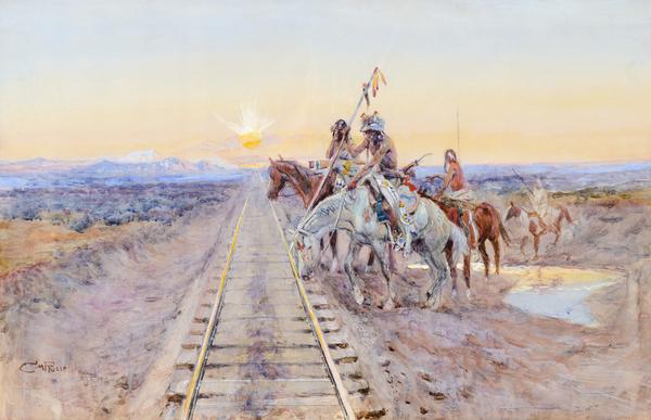 "Trail of the Iron Horse" by Charles M.  Russell is expected to realize $1,500,000 - $2,500,000 through The 2014 Coeur d'Alene Art Auction on July 26, 2014, with online bidding available through Invaluable.com.  