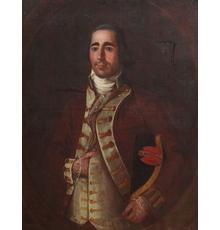 Rare oil portrait painting by the Mexican-born Louisiana artist José Francisco Xavier de Salazar y Mendoza (1750-1802), titled Matias Francisco Alpuente y Ruiz (est.  $100,000-$150,000).