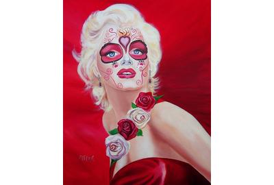 Sandra Nitchie,La Catrina, Marilyn Monroe IV,Oil on Canvas,30''x24''