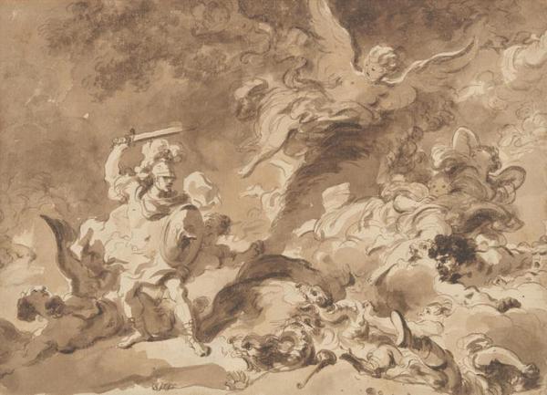 Jean Honoré Fragonard (French, 1732-1806).  Rinaldo in the Enchanted Forest, ca.  1763.  Brown wash over very light black chalk underdrawing.  The Metropolitan Museum of Art, New York, Purchase, Purchase, Louis V.  Bell, Harris Brisbane Dick, Fletcher, and Rogers Funds and Joseph Pulitzer Bequest; Guy Wildenstein Gift; The Elisha Whittelsey Collection, The Elisha Whittelsey Fund; Kristin Gary Fine Art Gift; and funds from various donors, 2009 (2009.236)