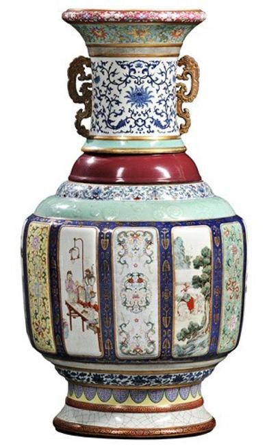 Sold for $24.7 Million at Skinner.  Monumental Fencai Flower and Landscape Vase, China, Imperial Qianlong period