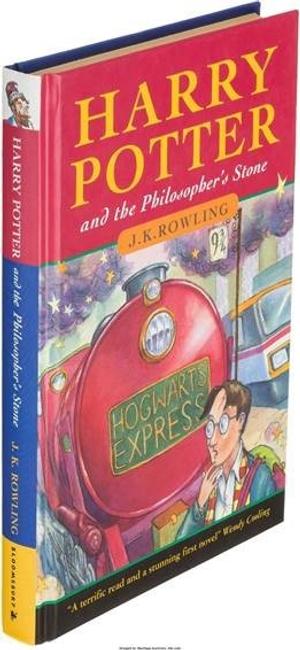 At $81,250 (hammer price), J.K.  Rowling’s "Harry Potter and the Philosopher’s Stone" set the world record for the highest price paid for an unsigned work of fiction published in the last 50 years.