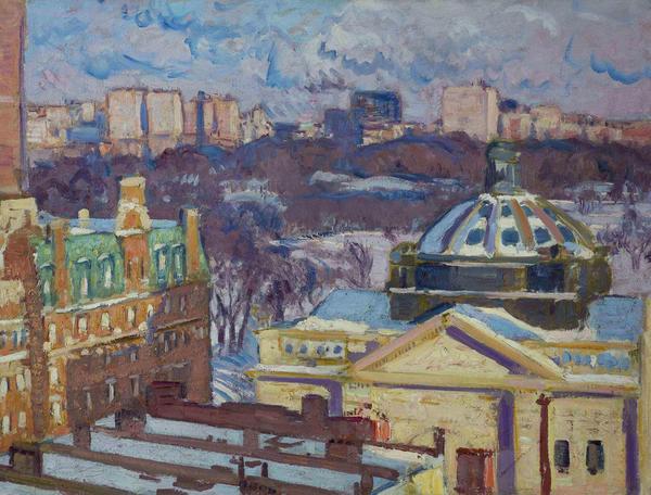 GIFFORD BEAL (1879---- 1956) View from the Studio [27 W.  67th Street], circa 1930 Oil on canvas, 30 x 40 inches, Estate of the Artist 