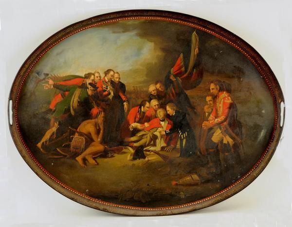 Tole Tray Depicting the Death of General Wolfe.